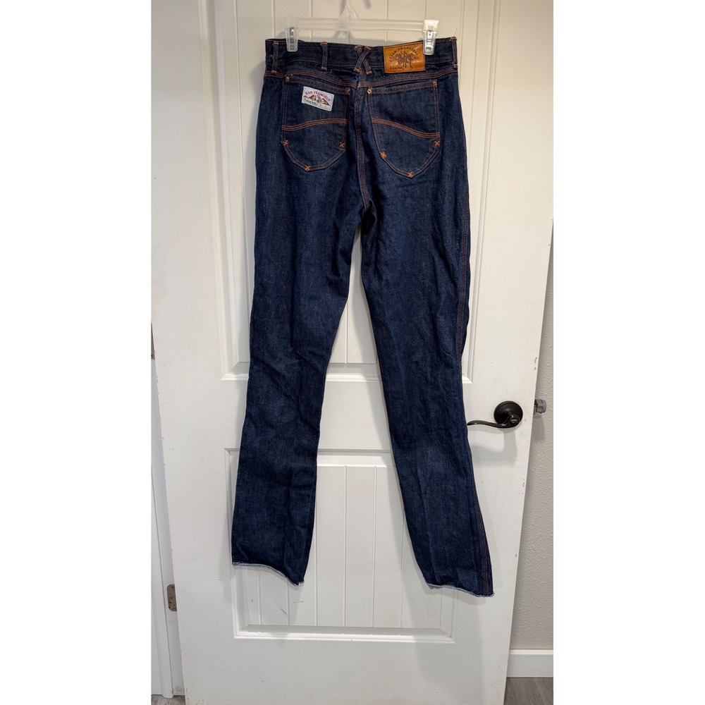 VTG 70s San Francisco Riding Gear Jeans 30x36 High Waist Straight Leg Western